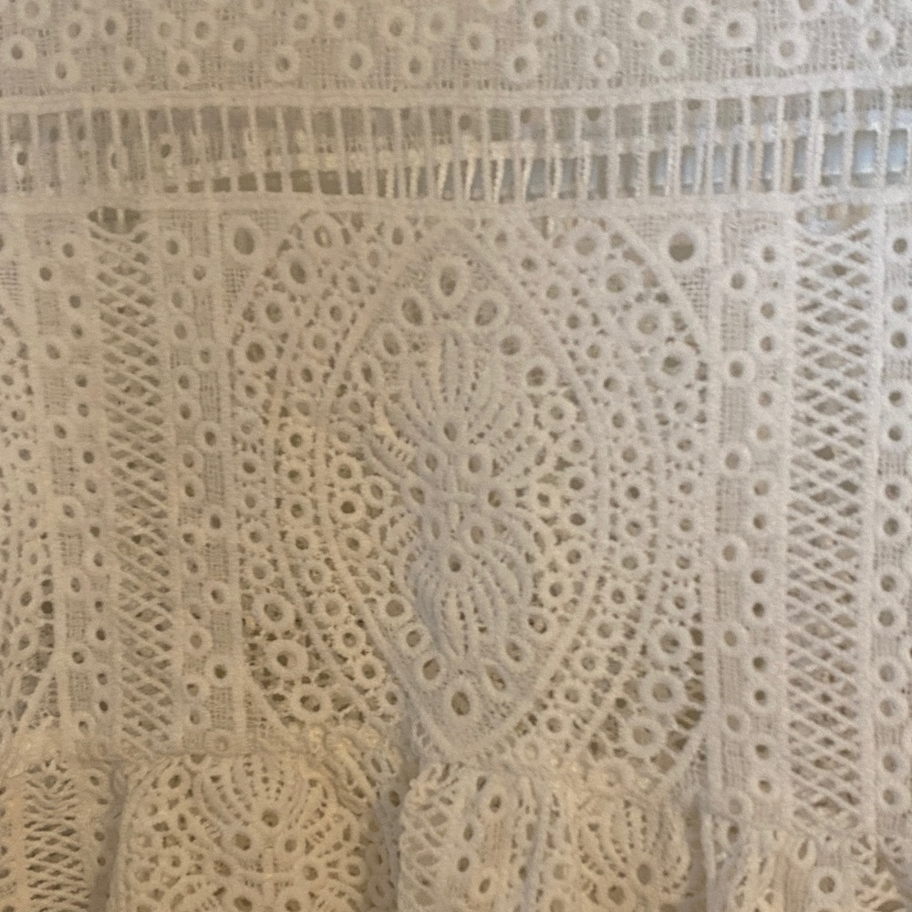 Boohoo Cream Crochet Lace Peplum Top - Picture 4 of 4